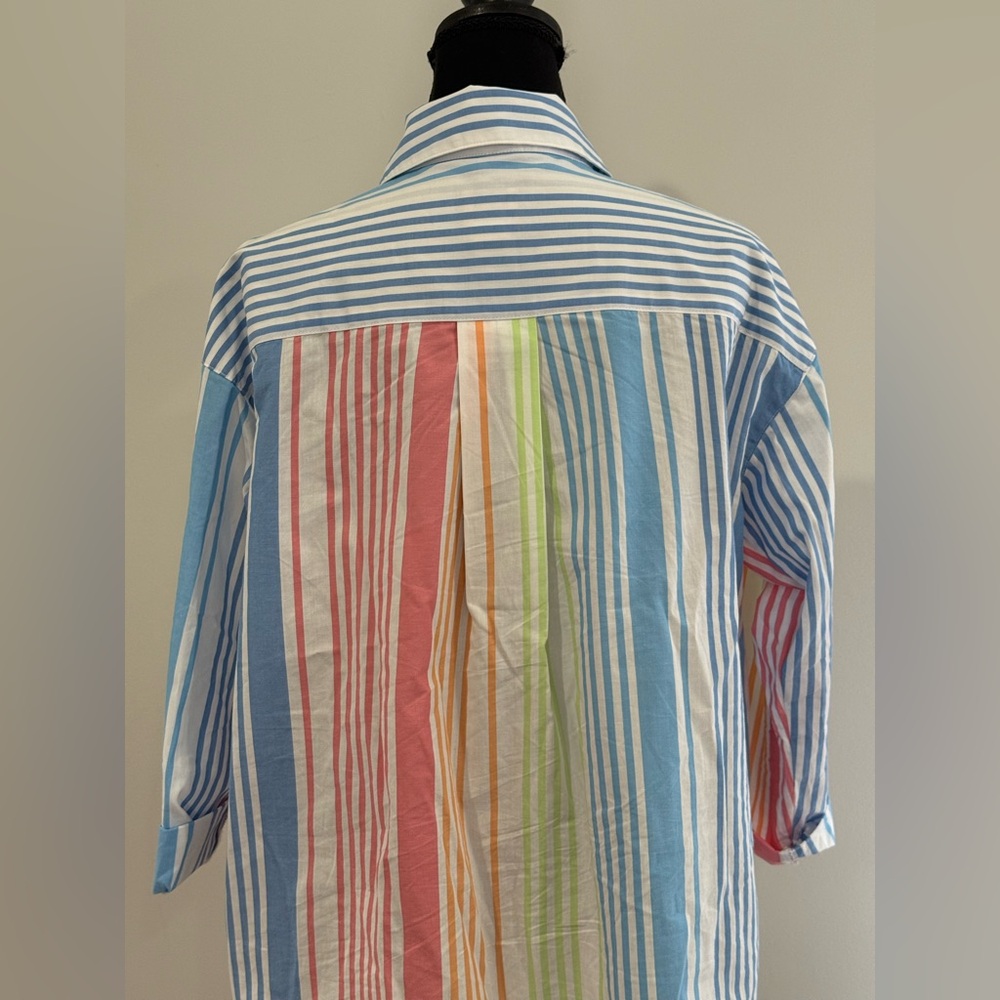 Ruby Rd PM Colorful Striped Button-Up Shirt 806 - Picture 5 of 8